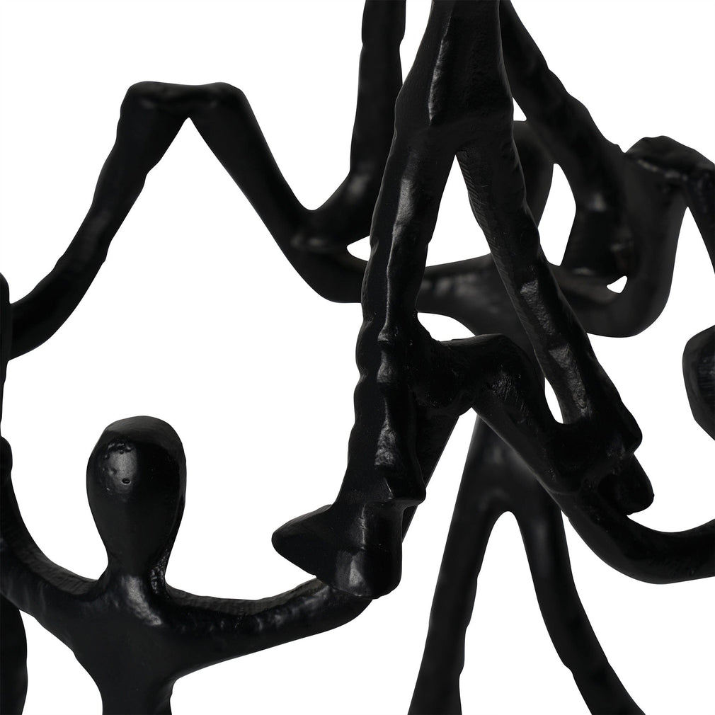 Tower of Humans Sculpture in Black