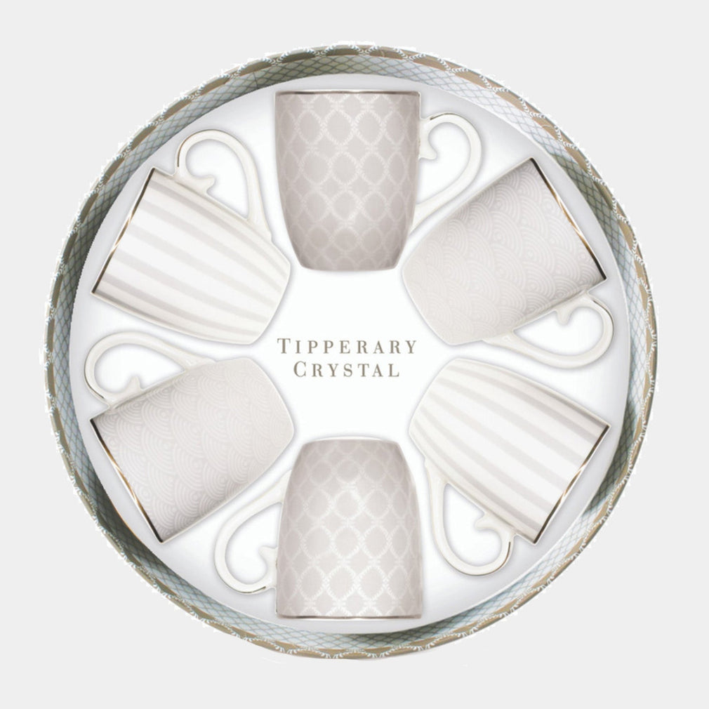 Tipperary Crystal Stripes & Net - Mugs, Set of 6