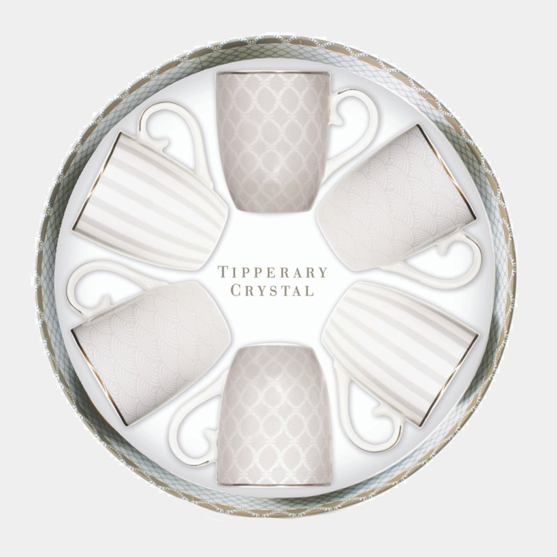 Tipperary Crystal Stripes & Net - Mugs, Set of 6