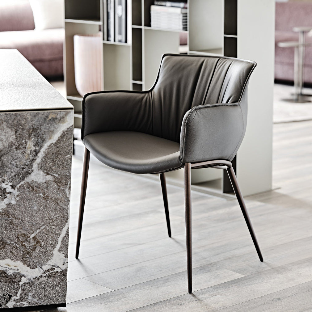 Chair In Soft Leather & GFM18 Bronze Frame