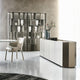 248cm 4 Door Sideboard With Mirrored Bronze Glass Top & M11 Titanium Carcase- 75cm high