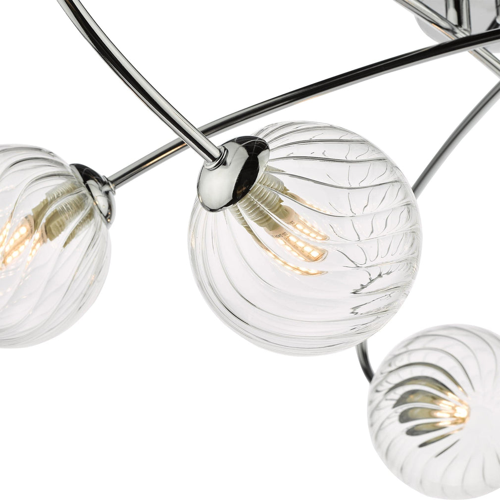 Bardo 6 Light Semi Flush Chrome