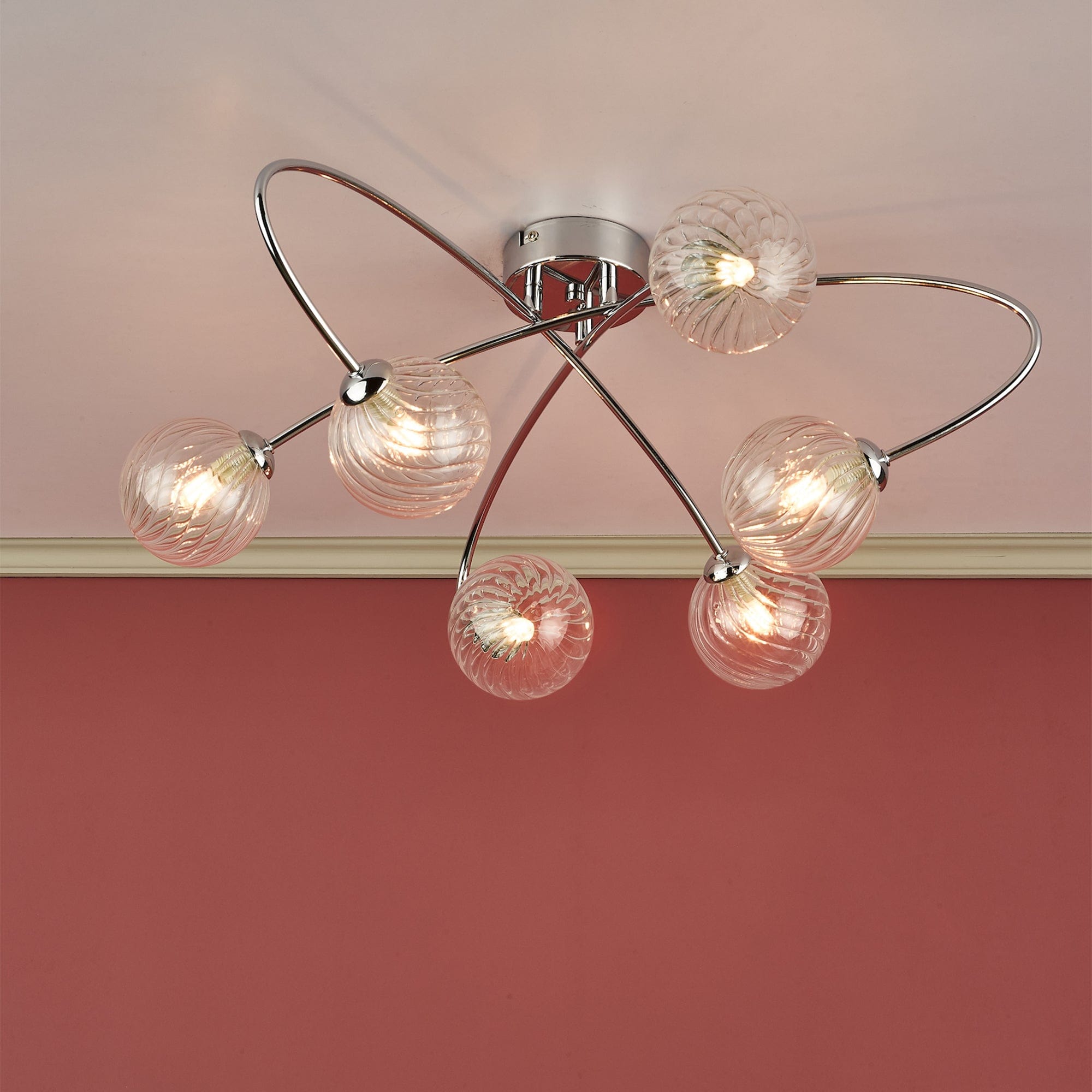Bardo 6 Light Semi Flush Chrome