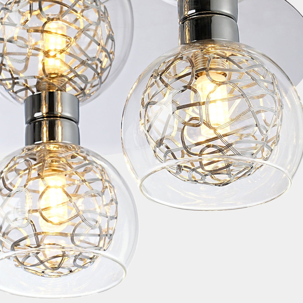 Cirrus - Chrome 3 Light Round Flush Ceiling Light