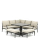 Square Corner Rising Dining Set In Clay Stone Grey