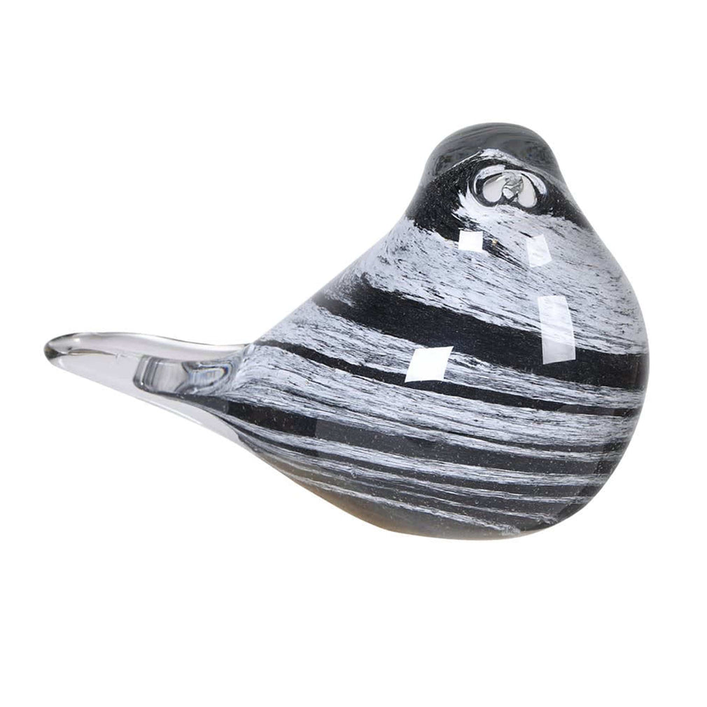 Gianna - Black & White Glass Bird Sculpture