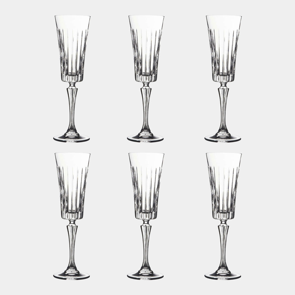 RCR Crystal Timeless - Champagne Glasses, Set Of 6