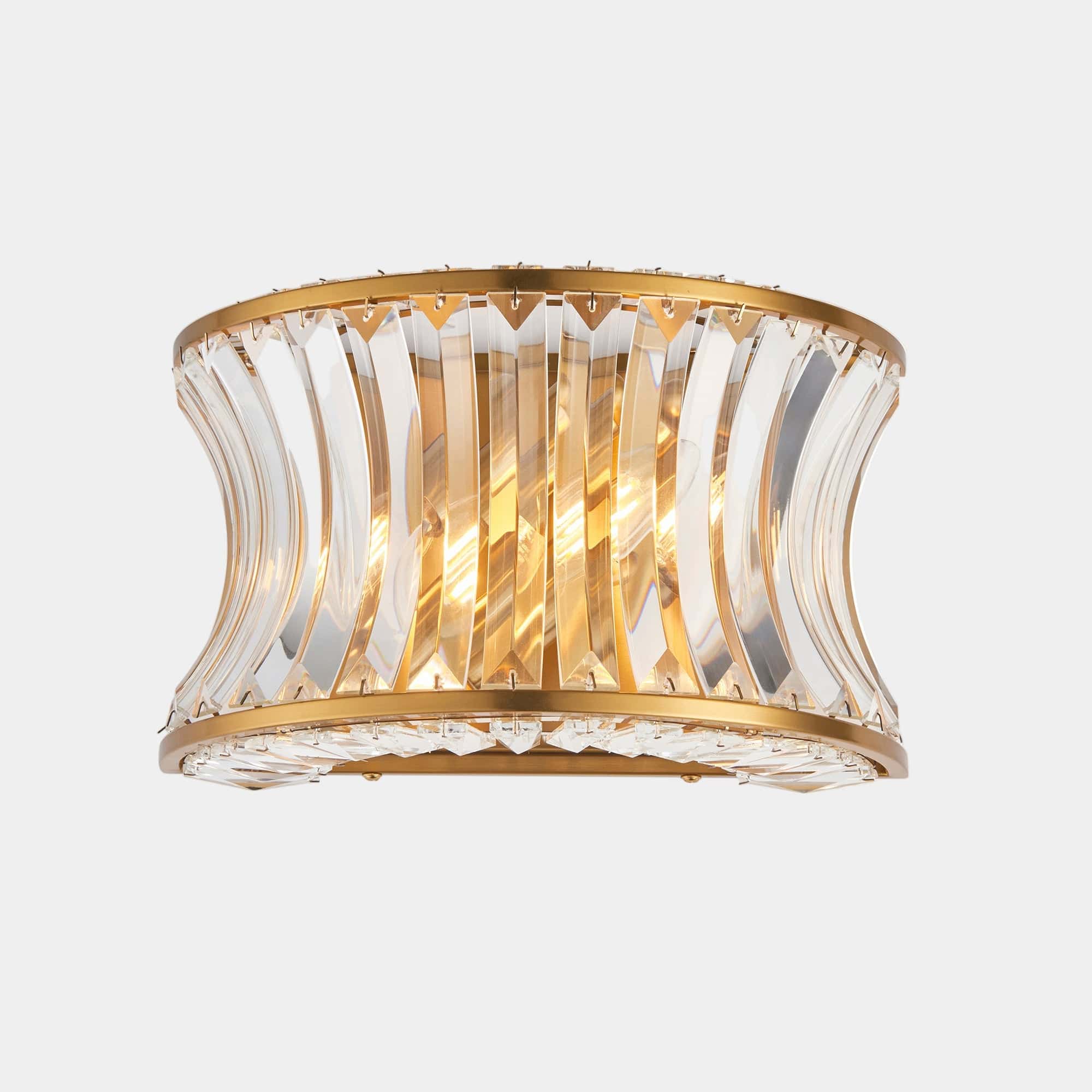 Curve Crystal Wall Light Gold