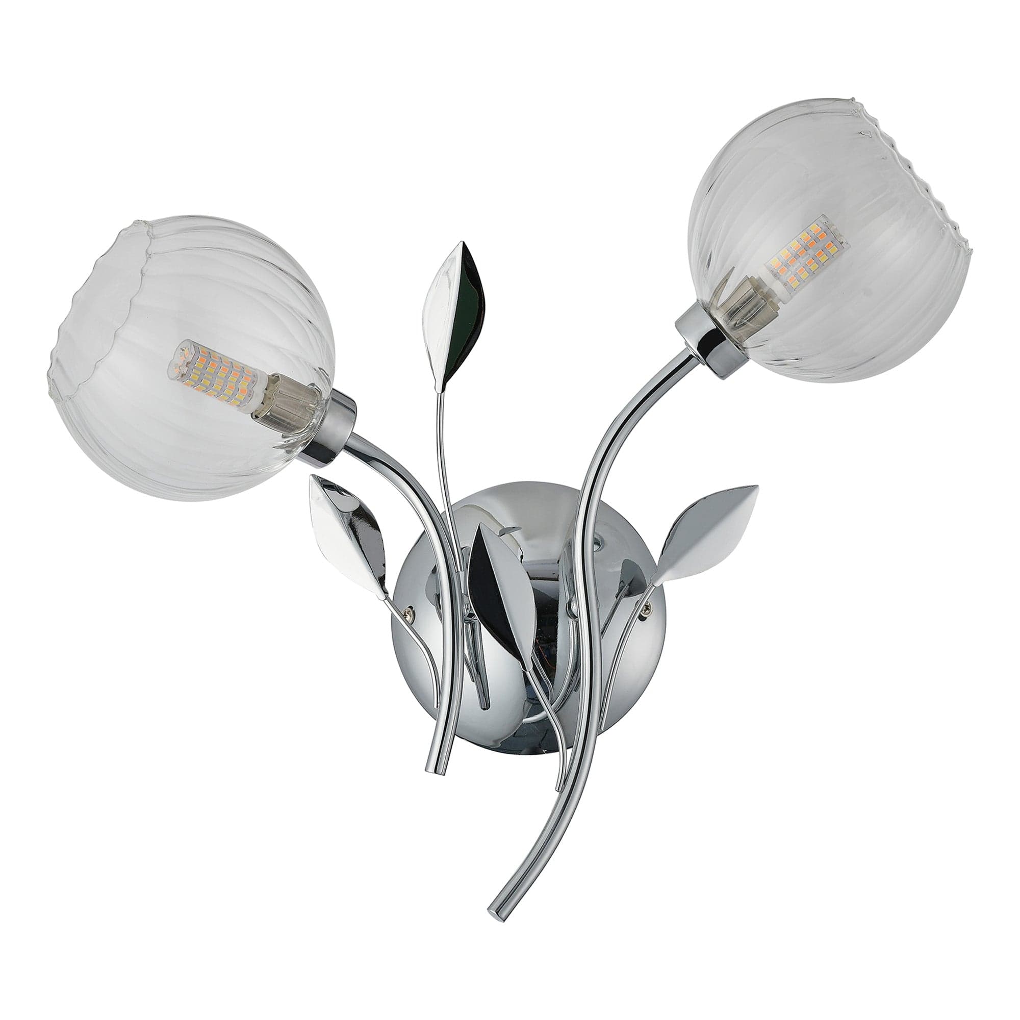 Elm Leave Silver Wall Light