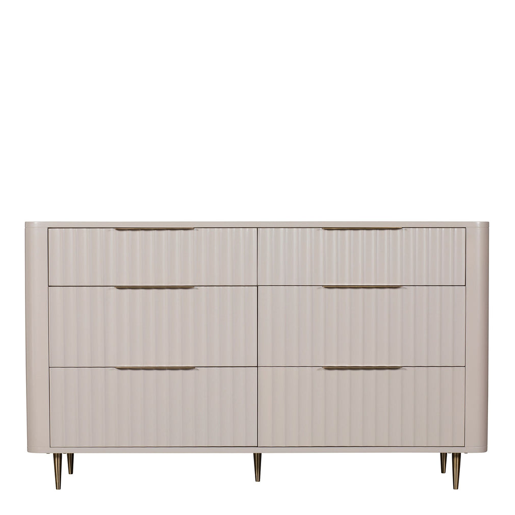 Lille - 6 Drawer Wide Chest High Gloss Finish