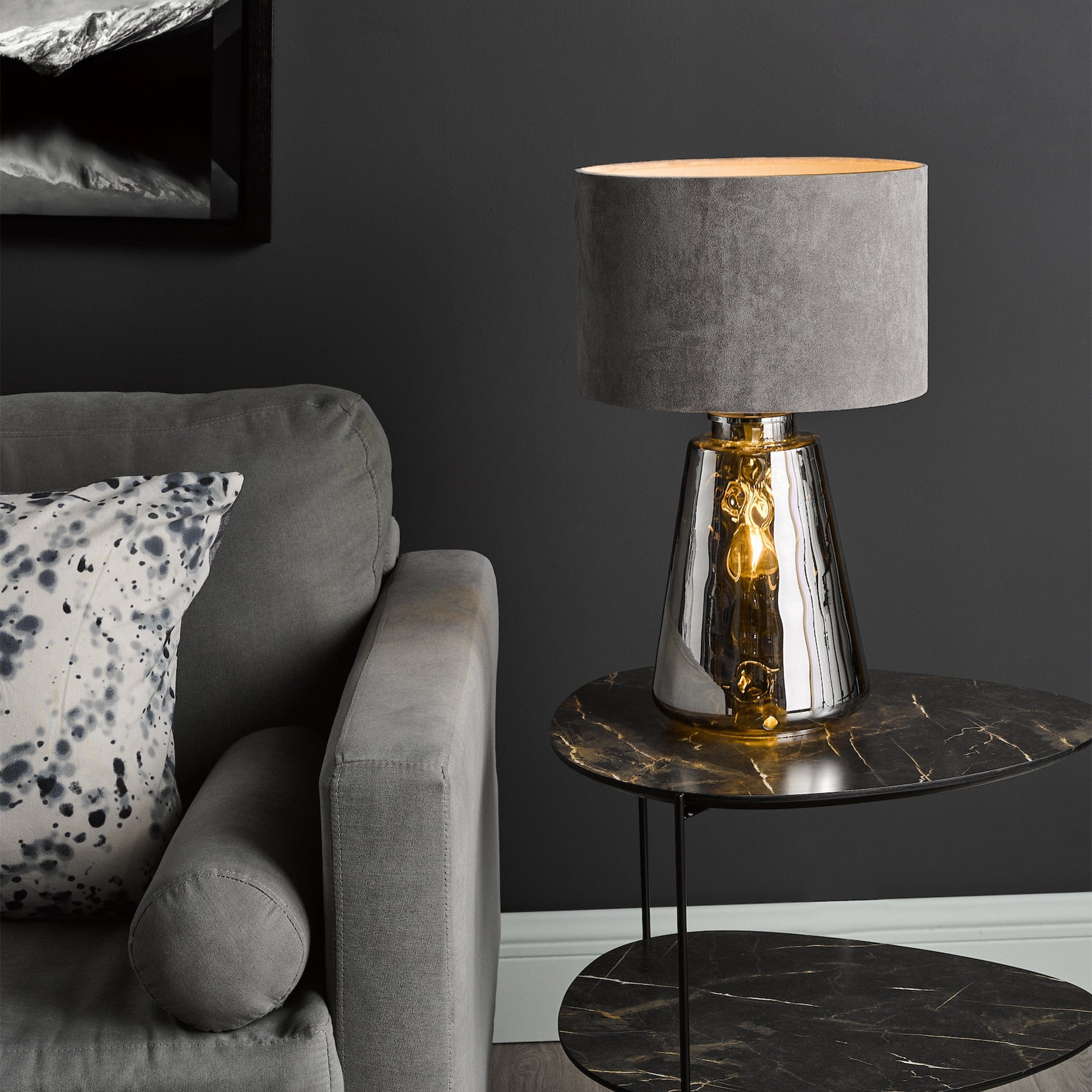 Cliff Smoked Grey Table Lamp