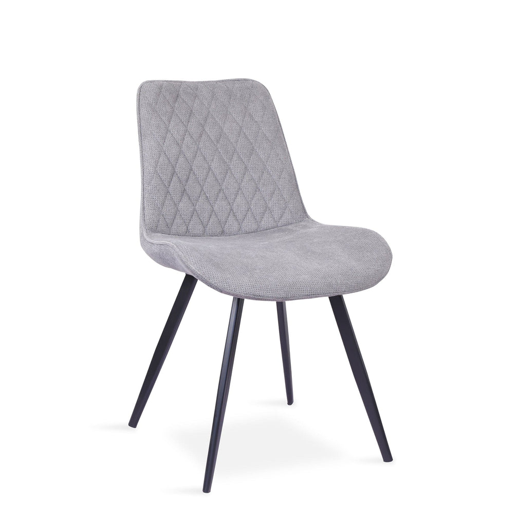160cm Dining Table White Gloss Sintered Stone & 4 Dining Chairs In Dark Grey Fabric