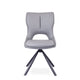 180cm Dining Table Matt Grey Sintered Stone & 6 Dining Chairs In Dark Grey PU
