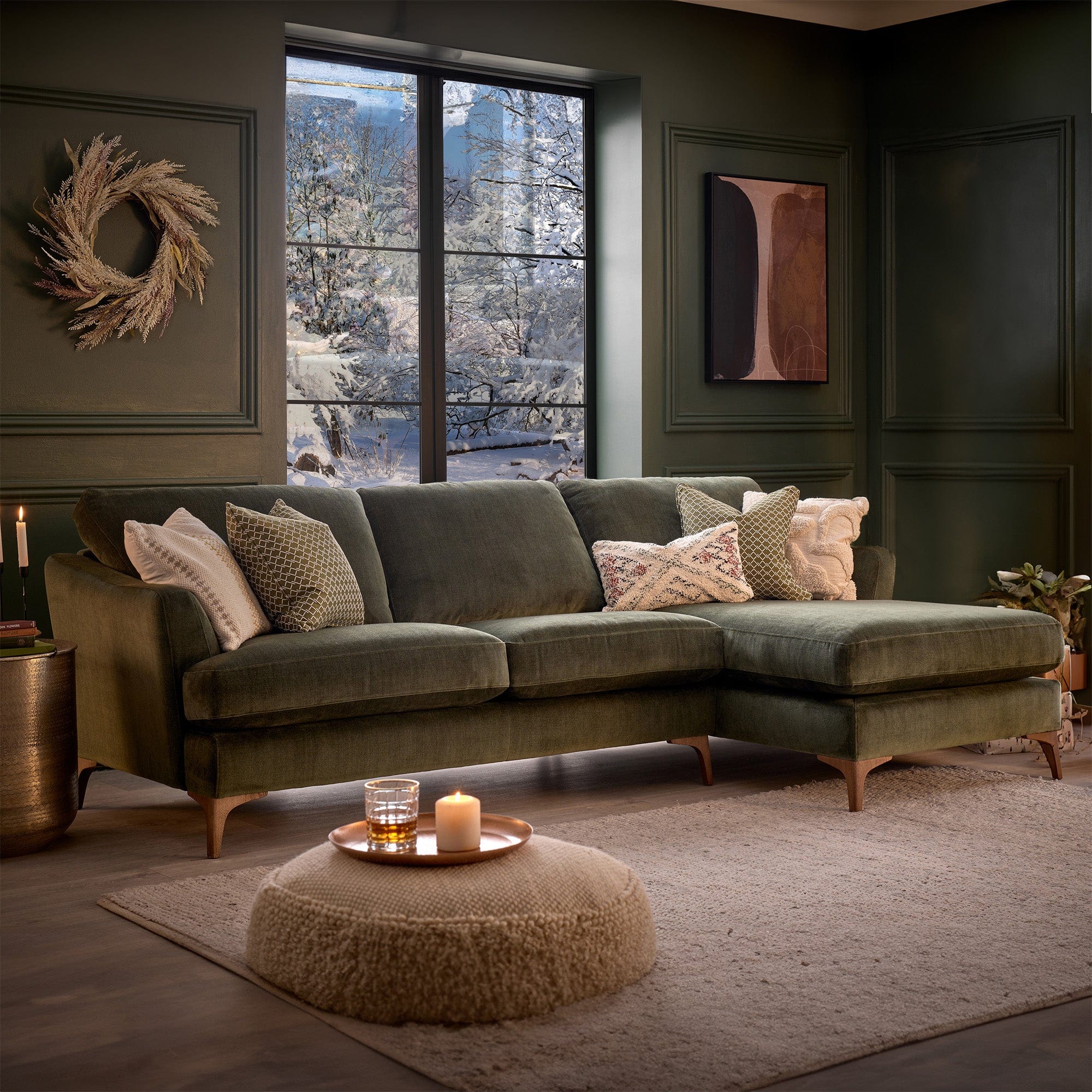 Fabric couch with chaise sales