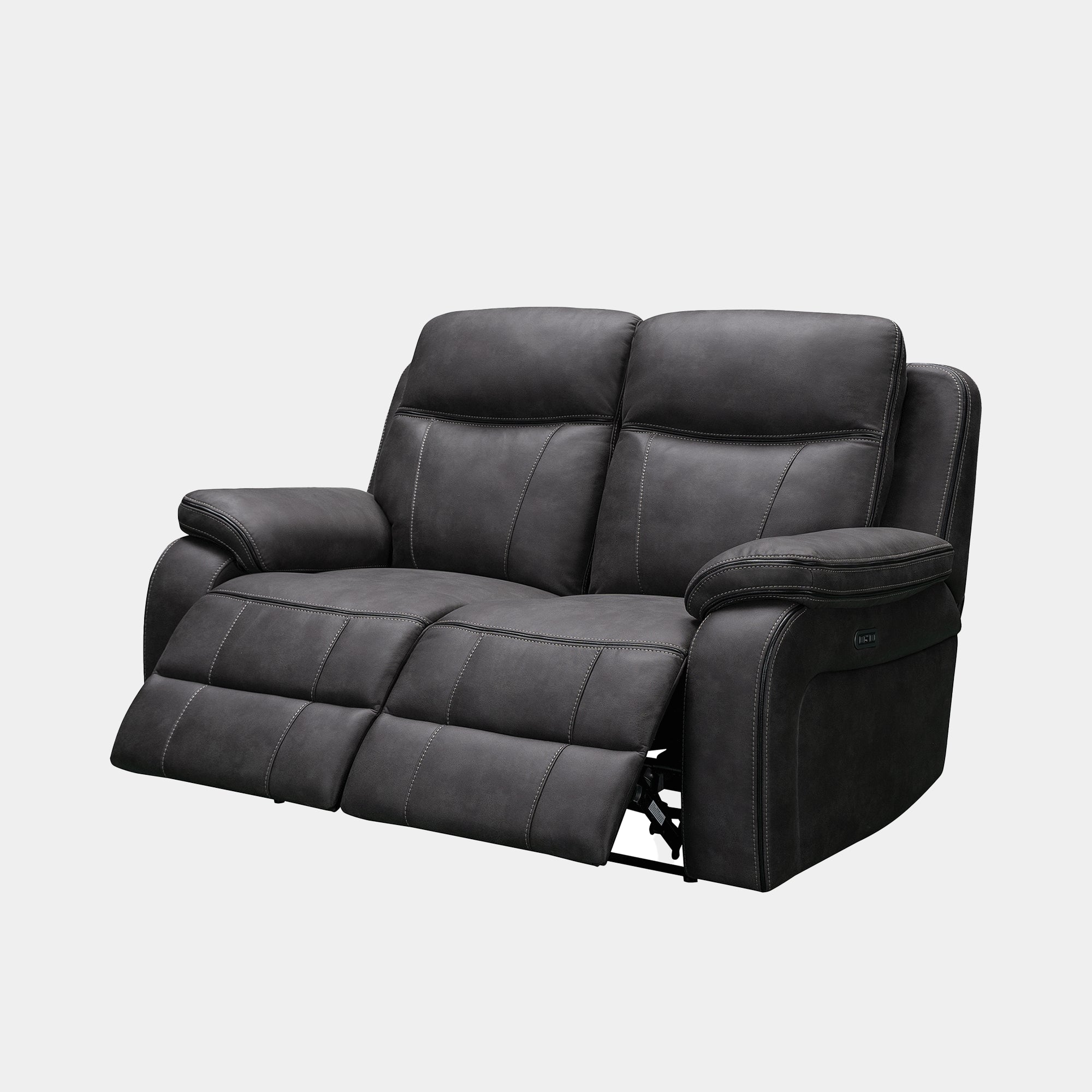 2  Seat Loveseat Power Recliner & Headrest In Fabric 27514+2193PU5W With USB Buttons
