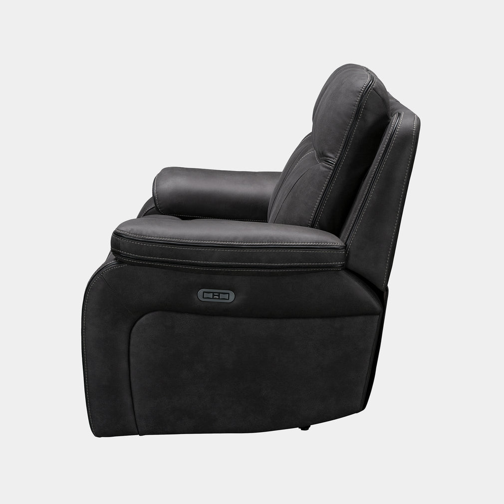2  Seat Loveseat Power Recliner & Headrest In Fabric 27514+2193PU5W With USB Buttons