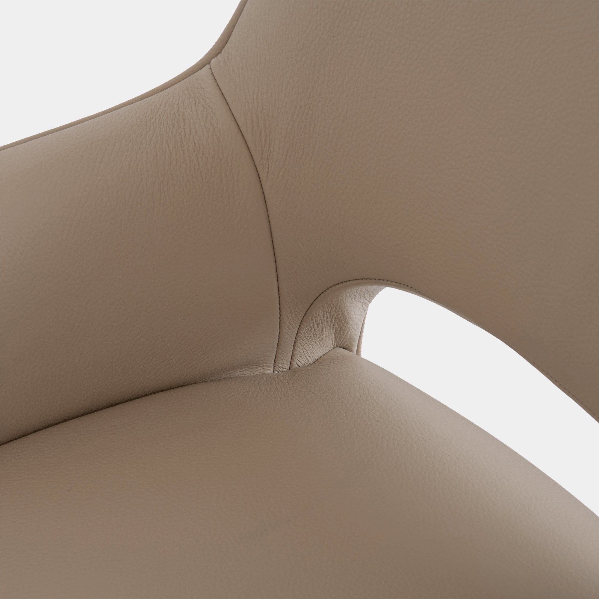 Swivel Dining Chair With 'C' E01 Oiled Oak Leg In Soleda 447 Latte Leather