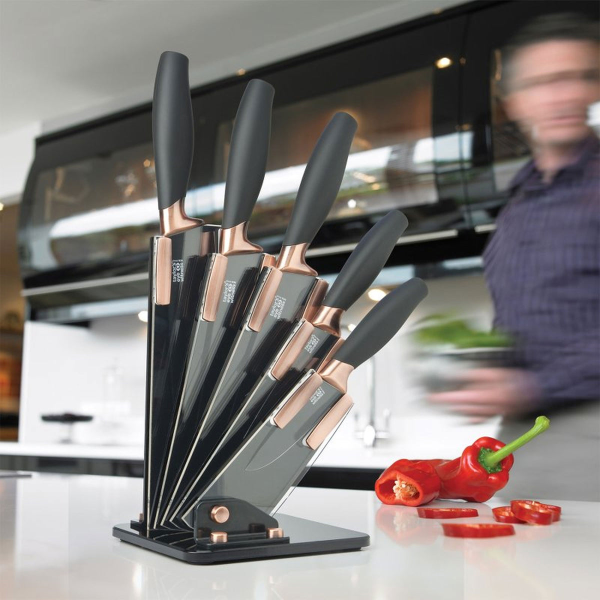 Brooklyn Copper - Knife Block, 5 Piece