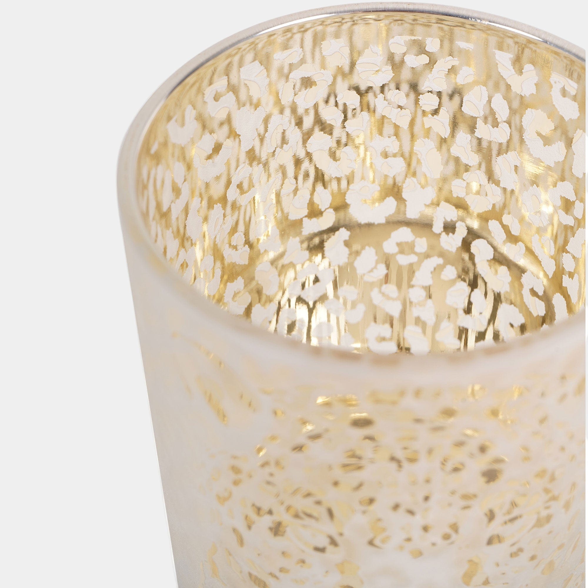 Leopard Head - Glass Candle Holder Small