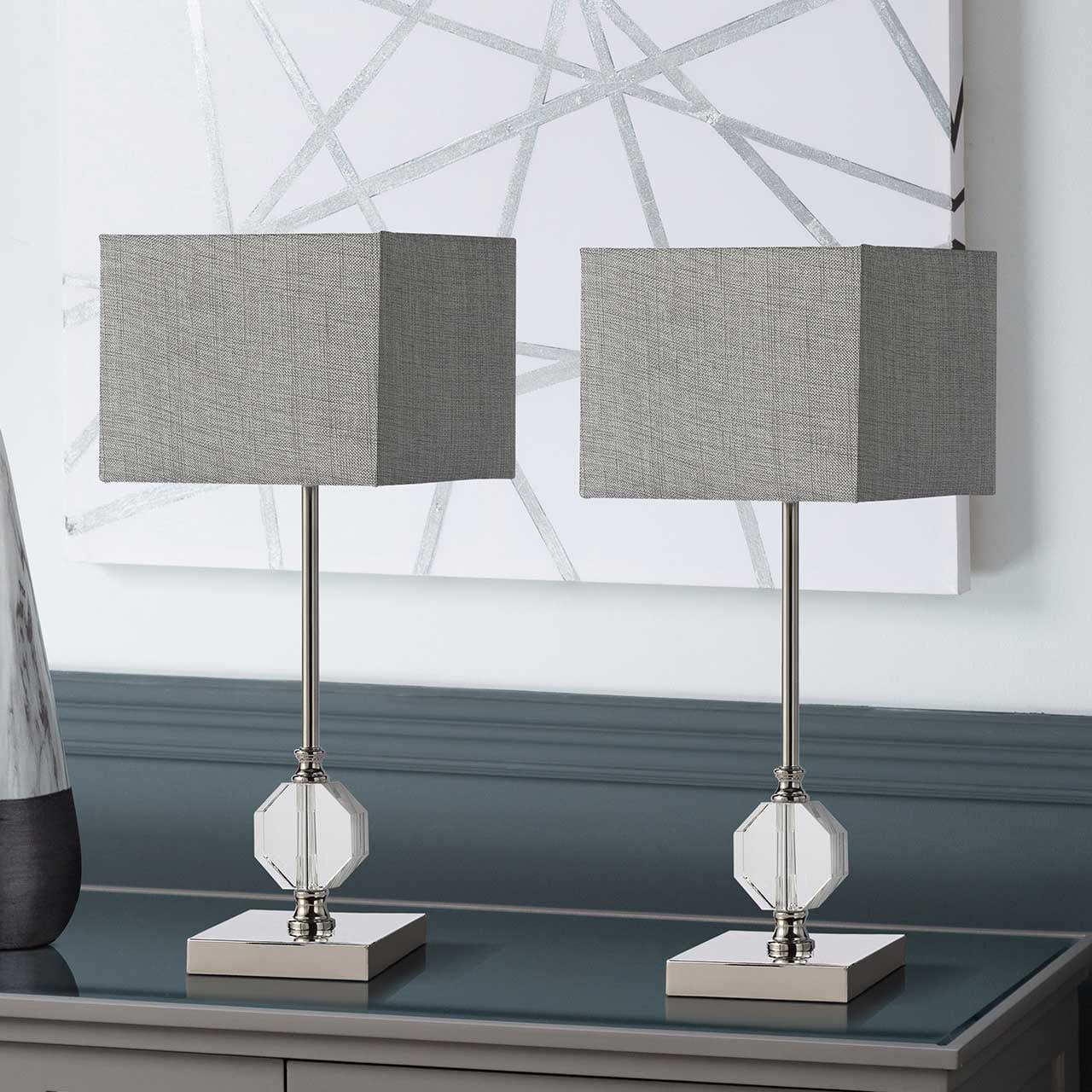 Ruby - Grey Crystal Table Lamp