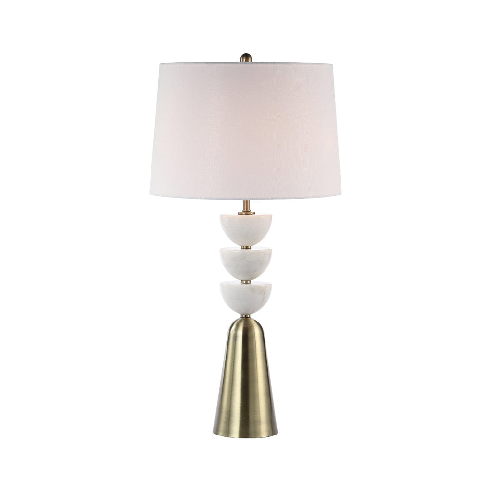 Leecie - White Marble Table Lamp