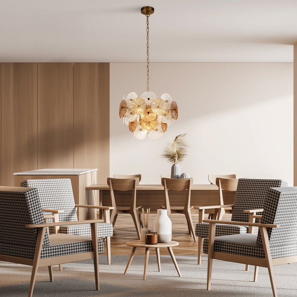 Citrus  Round Glass 5 Light Pendant Gold (W1)