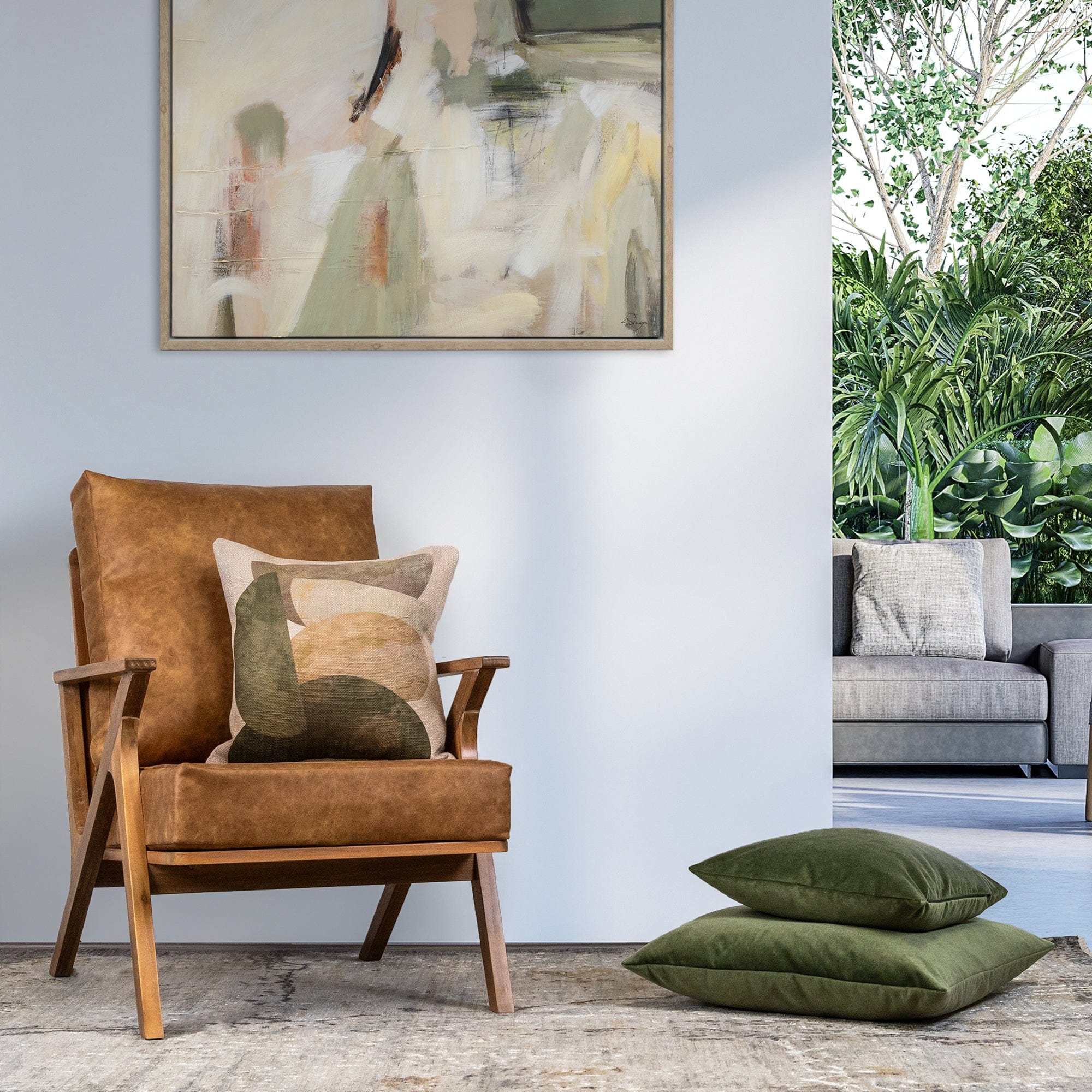 Geoff Stack Green Cushion 45x45cm