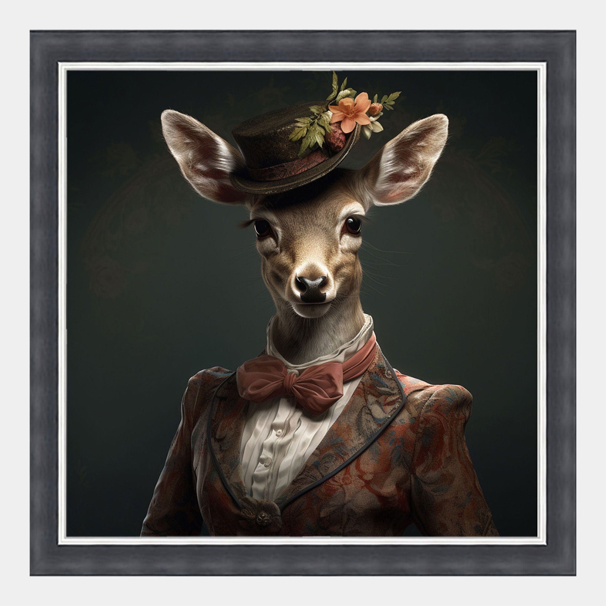 Dressed Up Deer - Framed Wall Art Print