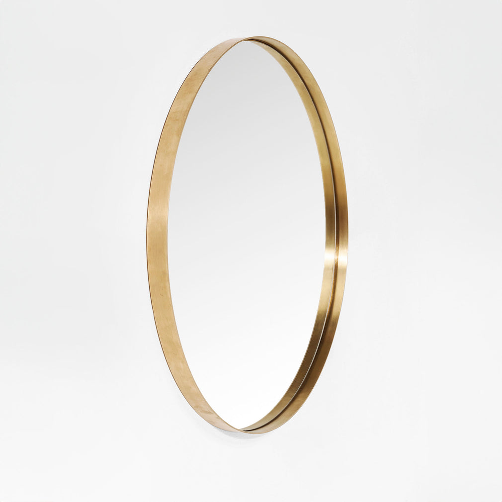 Coin Curve Round Mirror Brass 100cm (WG)