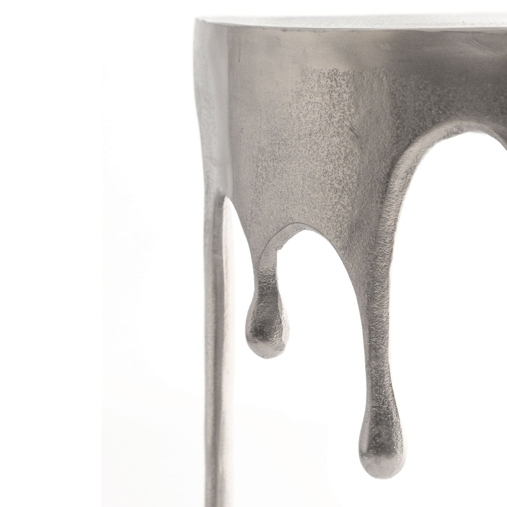 Samana Oval Aluminium Console Table in Nickel (WG)