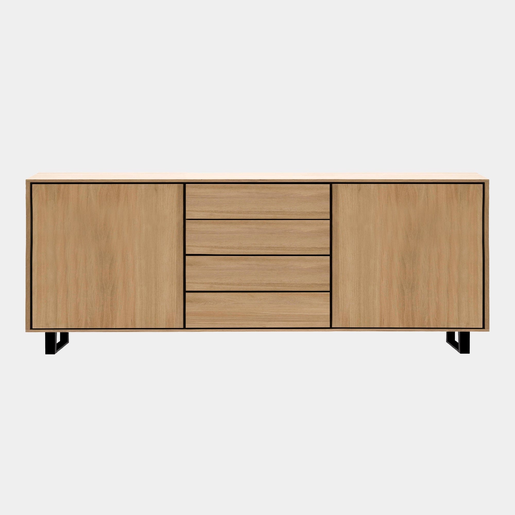 2 Door/4 Drawer Sideboard With Black Steel Leg 8