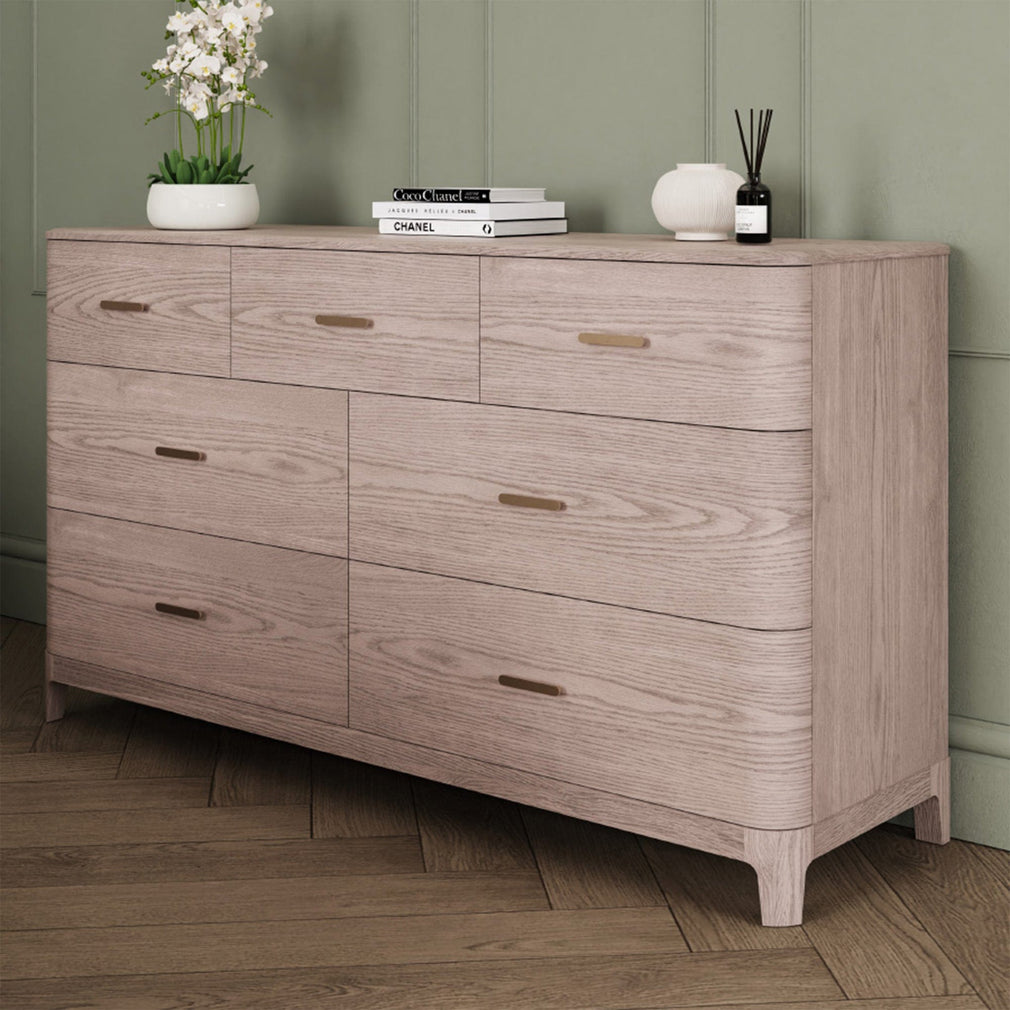 Josephine - Wide 7 Drawer Chest In Parisian Cream