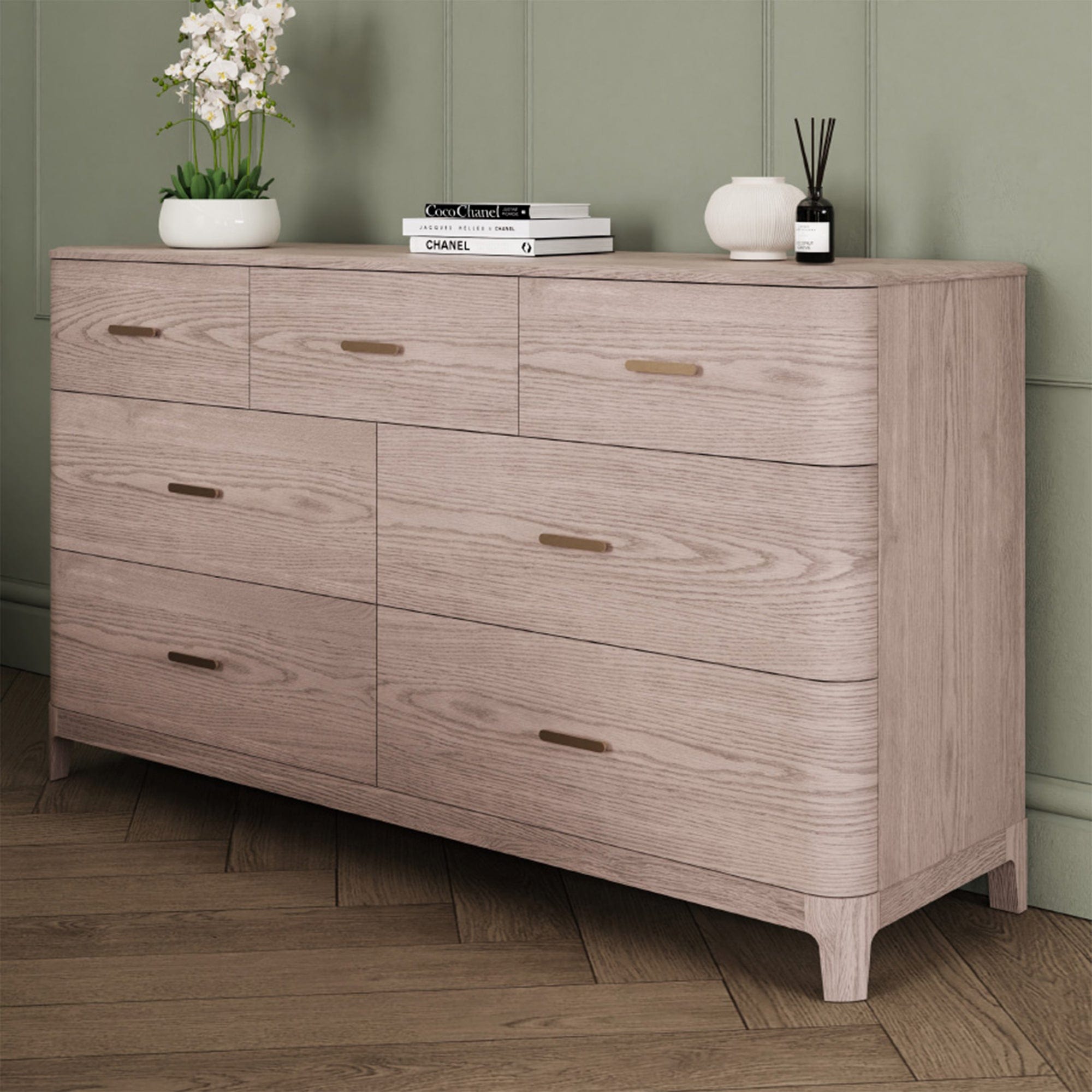 Josephine - Wide 7 Drawer Chest In Parisian Cream