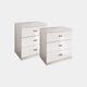 Lauderdale - Pair of 3 Drawer Bedside Cabinets With Glass Front
