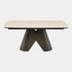 Verona - 180cm Extending Dining Table In Beige Ceramic with Vintage Bronze Base