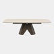 Verona - 180cm Extending Dining Table In Beige Ceramic with Vintage Bronze Base