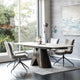 Verona - 180cm Extending Dining Table In Beige Ceramic with Vintage Bronze Base