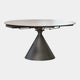 90cm Ext Dining Table In SH1113 Matt White Ceramic Charcoal Grey Base