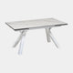 Scanno - 160cm Extending Dining Table In Matt White Ceramic with White Legs