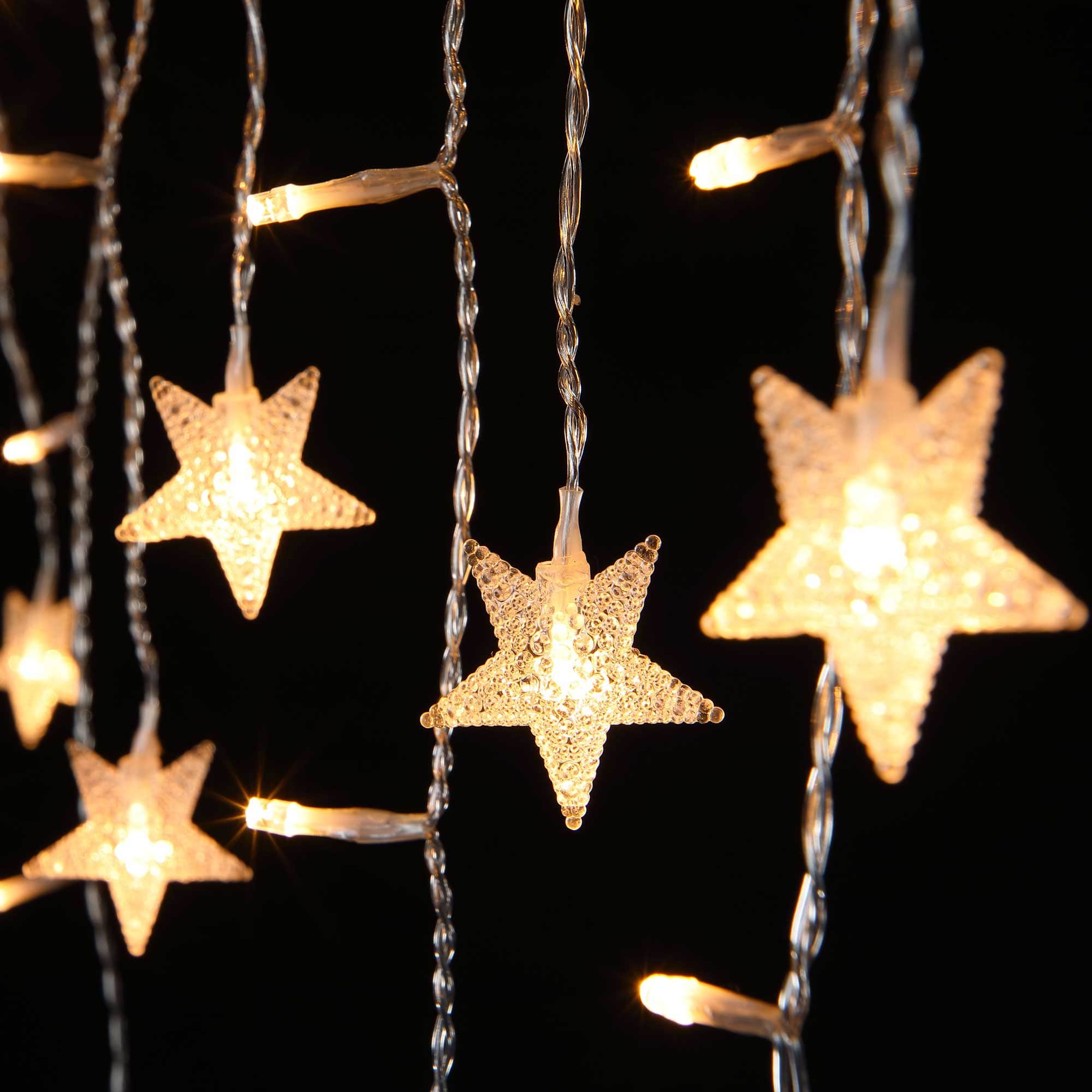 Warm White - Star Icicle Lights
