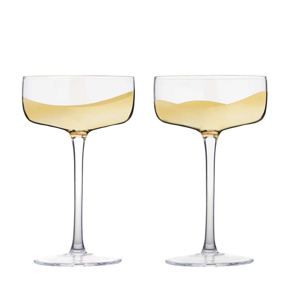 Wave - Gold Champagne Saucers