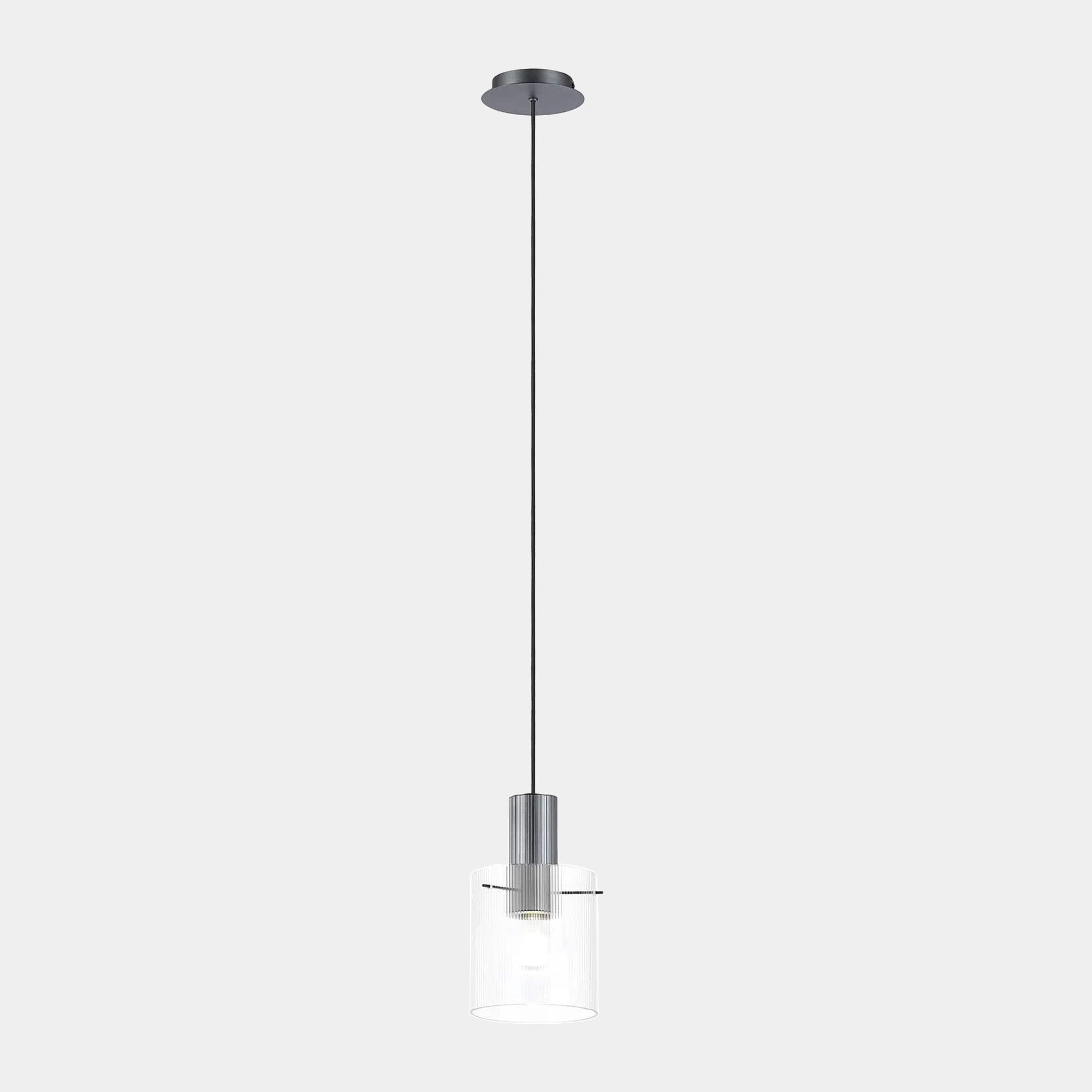 Rizzi Ribbed Clear Pendant