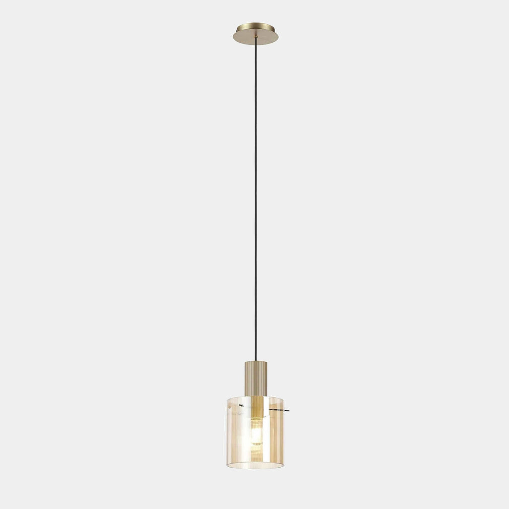 Rizzi Ribbed Narrow Amber Pendant (NC)