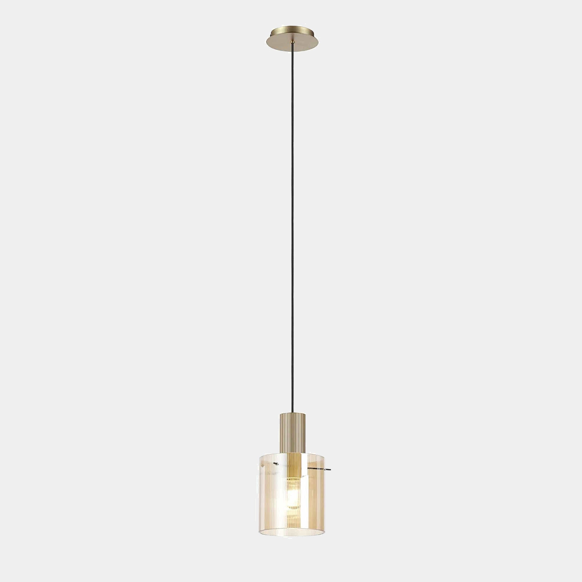 Rizzi Ribbed Narrow Amber Pendant (NC)