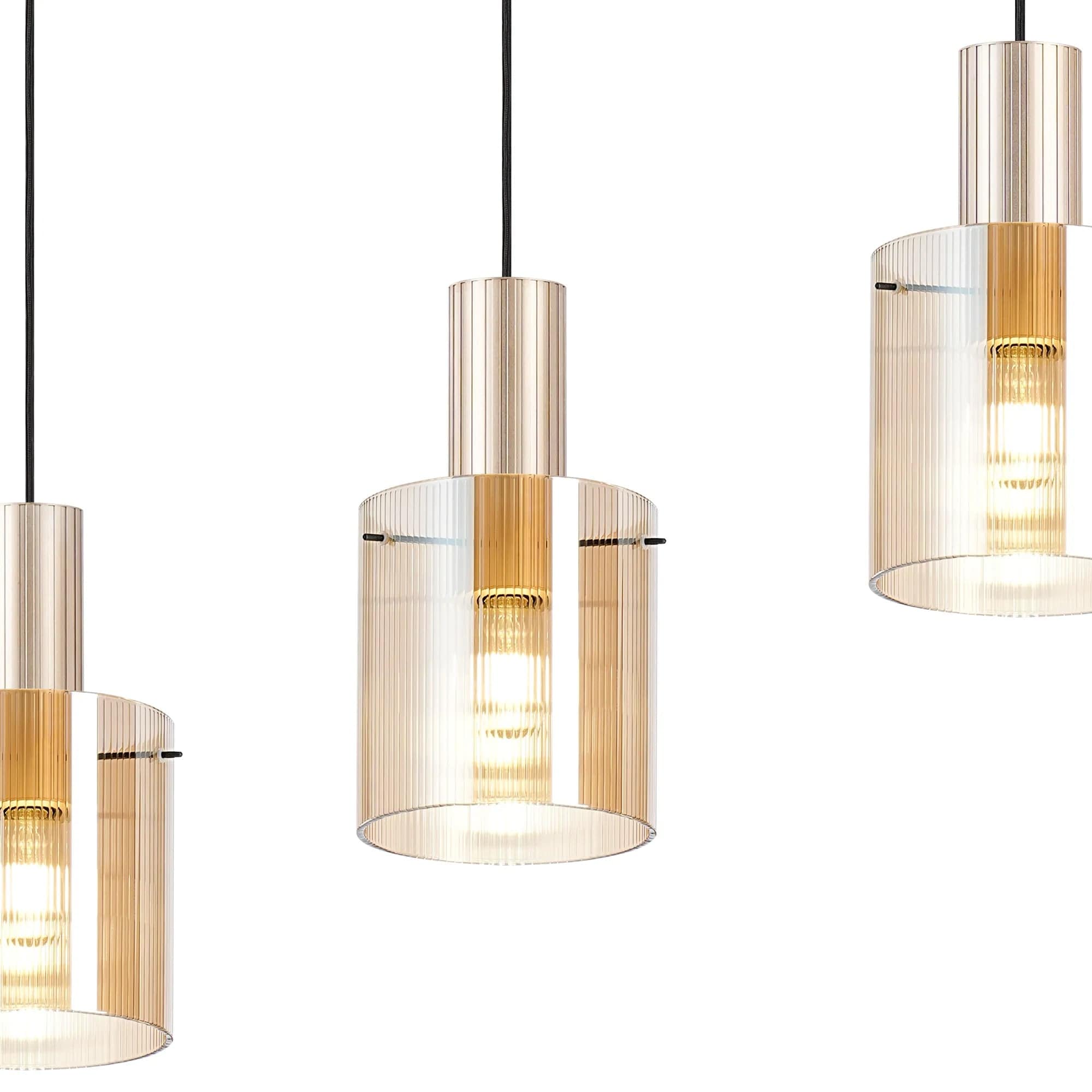 Rizzi - Ribbed Amber Bar Pendant