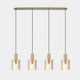 Rizzi Ribbed Narrow Amber 4 Bar Pendant (W1)
