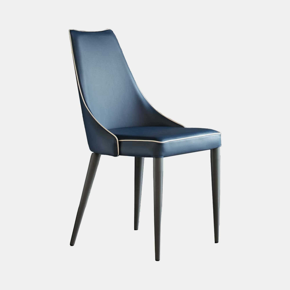 Chair Metal Frame In Premium Eco Leather (PG1) With Contrast Piping