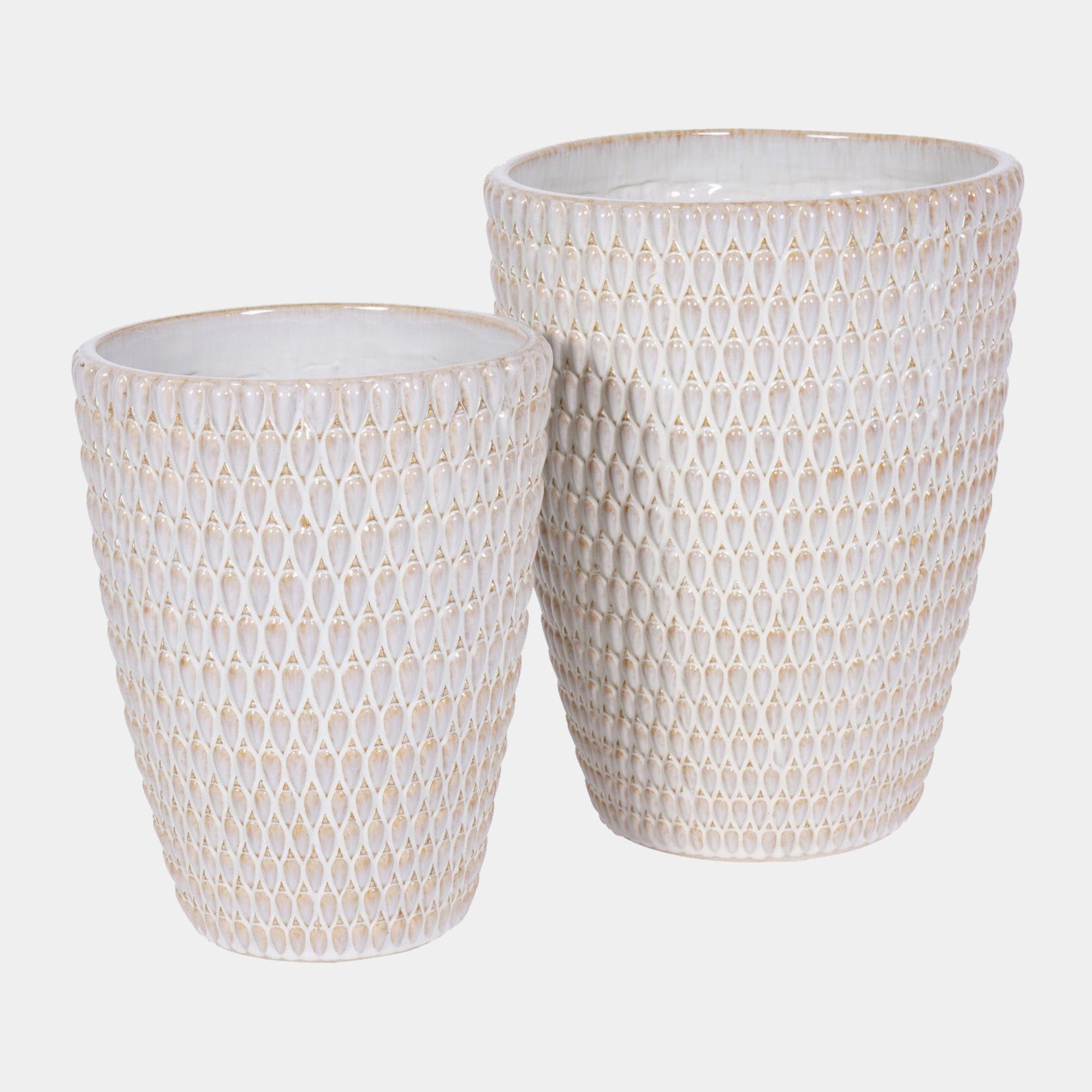 Navagio - Reactive Glaze Cream Ceramic Planter XL