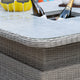 Square Royal Corner Bench Set In Light Grey Rattan