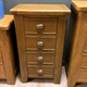Farringdon 4 Drawer Narrow Chest Oak Finish
